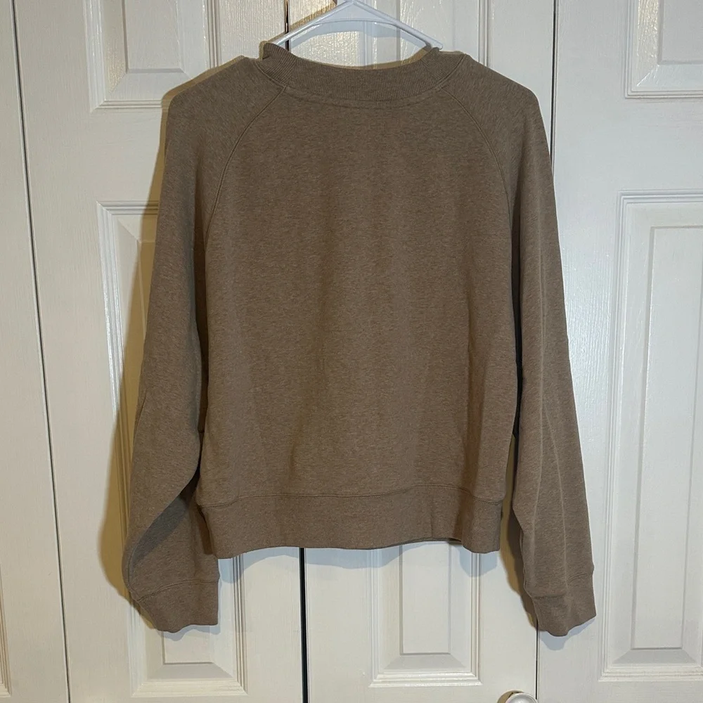 Vince Tan Brown Cotton Blend Crewneck Sweater Size Small
